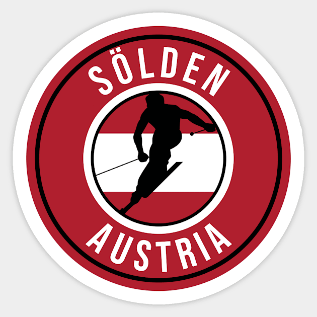 Sölden Austria Ski Sticker by urban-wild-prints